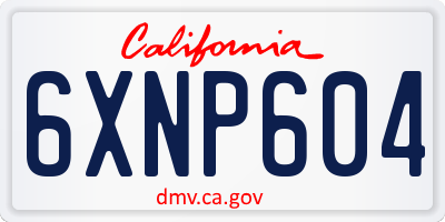 CA license plate 6XNP604