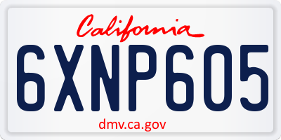CA license plate 6XNP605