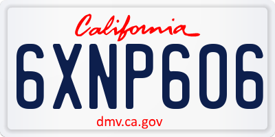 CA license plate 6XNP606