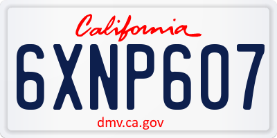 CA license plate 6XNP607
