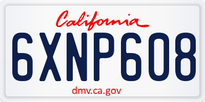 CA license plate 6XNP608