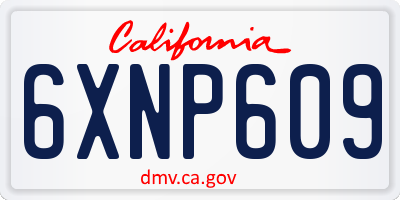 CA license plate 6XNP609
