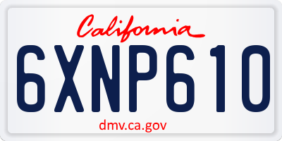 CA license plate 6XNP610