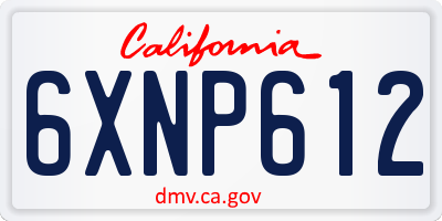 CA license plate 6XNP612