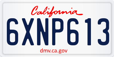 CA license plate 6XNP613