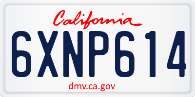 CA license plate 6XNP614