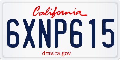 CA license plate 6XNP615