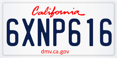 CA license plate 6XNP616