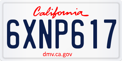 CA license plate 6XNP617