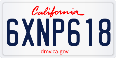 CA license plate 6XNP618
