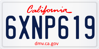 CA license plate 6XNP619