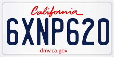 CA license plate 6XNP620