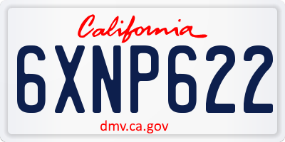 CA license plate 6XNP622