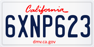 CA license plate 6XNP623