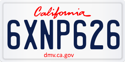CA license plate 6XNP626