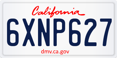 CA license plate 6XNP627