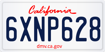 CA license plate 6XNP628