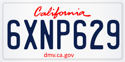 CA license plate 6XNP629