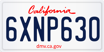 CA license plate 6XNP630