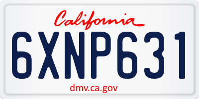 CA license plate 6XNP631