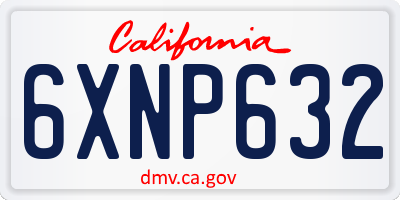 CA license plate 6XNP632