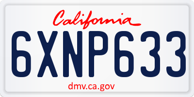 CA license plate 6XNP633