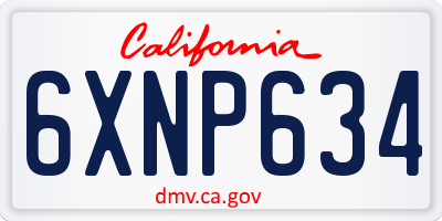 CA license plate 6XNP634