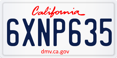 CA license plate 6XNP635