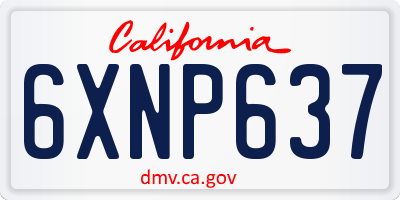 CA license plate 6XNP637