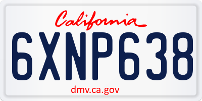 CA license plate 6XNP638