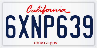 CA license plate 6XNP639