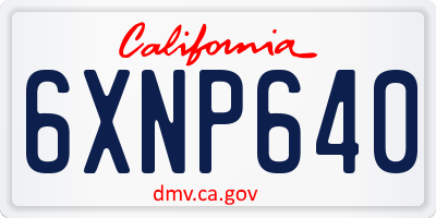 CA license plate 6XNP640