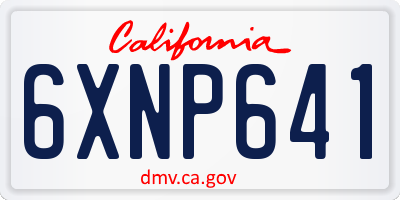 CA license plate 6XNP641