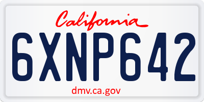 CA license plate 6XNP642