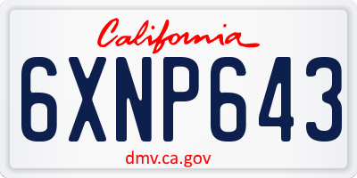 CA license plate 6XNP643