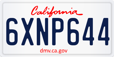 CA license plate 6XNP644