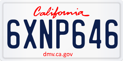 CA license plate 6XNP646