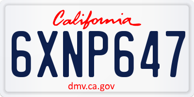 CA license plate 6XNP647