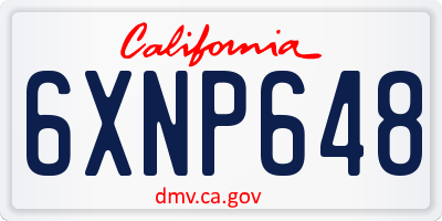 CA license plate 6XNP648