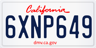 CA license plate 6XNP649