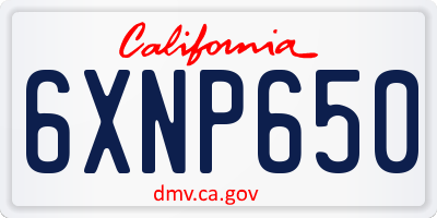 CA license plate 6XNP650