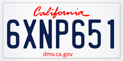 CA license plate 6XNP651