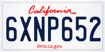 CA license plate 6XNP652