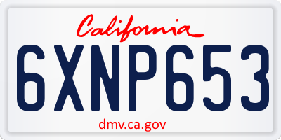 CA license plate 6XNP653