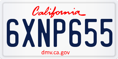 CA license plate 6XNP655