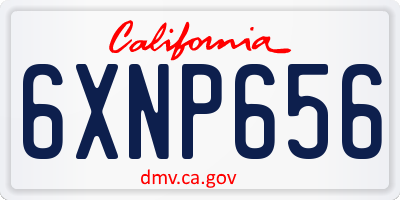CA license plate 6XNP656