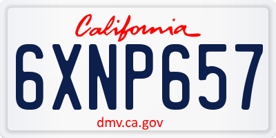 CA license plate 6XNP657