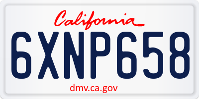 CA license plate 6XNP658