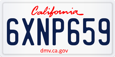 CA license plate 6XNP659