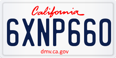 CA license plate 6XNP660
